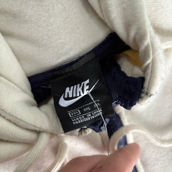 Nike Big Swoosh Mens Sweatsuit Full Zip Hoodie Sweatshirt 3XL White Embroidered - Picture 3 of 6